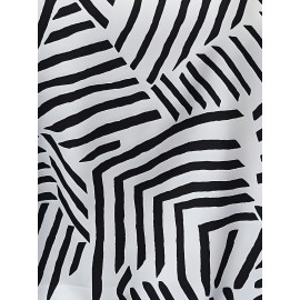 Plus Size Zebra Print Lapel Neckline Shirting Blouse - Soft Slight Stretch Polyester Fabric, Casual Long Sleeve Design for Spring and Fall Seasons - Womens Comfortable Relaxed Fit Clothing