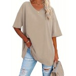 Women's V-neck Short Sleeve Comfort Cotton T-Shirt