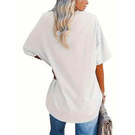 Women's V-neck Short Sleeve Comfort Cotton T-Shirt