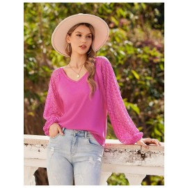 Women Long Sleeve Summer Bohemian Casual Loose Fit Shirt Hippie Western Dressy Blouses Boho Tops