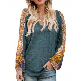 Women Long Sleeve Summer Bohemian Casual Loose Fit Shirt Hippie Western Dressy Blouses Boho Tops