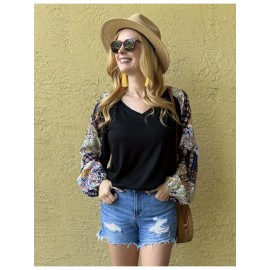 Women Long Sleeve Summer Bohemian Casual Loose Fit Shirt Hippie Western Dressy Blouses Boho Tops