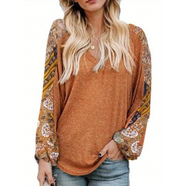 Women Long Sleeve Summer Bohemian Casual Loose Fit Shirt Hippie Western Dressy Blouses Boho Tops