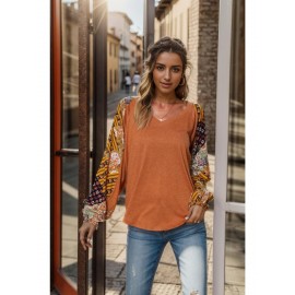 Women Long Sleeve Summer Bohemian Casual Loose Fit Shirt Hippie Western Dressy Blouses Boho Tops