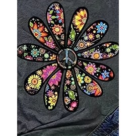 Flower Print Crew Neck T-Shirt, Casual Short Sleeve Top For Spring & Summer, Women's Clothing