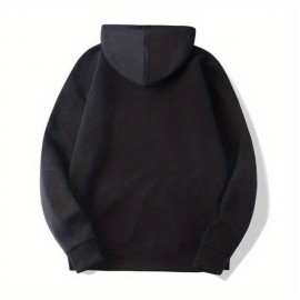 Plus Size Mens Cozy Hooded Pullover Sweatshirt - Soft Non-Stretch Polyester, Comfortable Drawstring, Oversized Fit, Hand Washable, Graphic Print I PROMISE Design - Perfect Casual Wear for Everyday