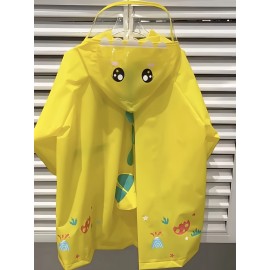 Boys Girls Casual Cartoon Dinosaur Print Waterproof Hooded Raincoat, Long Sleeve Hooded Rain Poncho Jacket, Boys Rainsuit Outdoor