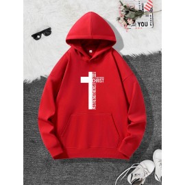 Boys Stylish Cross Print Hoodie - Super Soft Pullover with Warm Hooded Long Sleeves - Ultimate Comfort Casual Wear for Cozy Winter & Fall Days