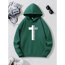 Boys Stylish Cross Print Hoodie - Super Soft Pullover with Warm Hooded Long Sleeves - Ultimate Comfort Casual Wear for Cozy Winter & Fall Days