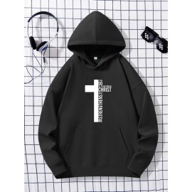 Boys Stylish Cross Print Hoodie - Super Soft Pullover with Warm Hooded Long Sleeves - Ultimate Comfort Casual Wear for Cozy Winter & Fall Days