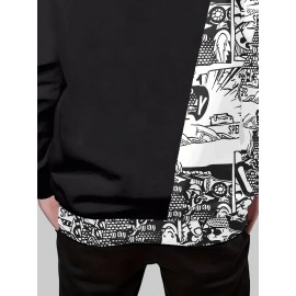 Colorblock Long Sleeve Hoodie - 3D Print Cartoon GAMER Letter Design, Cozy Sweatshirt with Stylish Graphics - Perfect for Fashion-Conscious Boys, Great Spring and Fall Essential