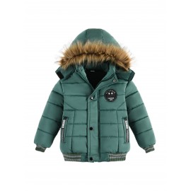 Chic Alphabet Hooded Boys Winter Coat – Lightweight, Durable & Snug for Fall/Winter Comfort