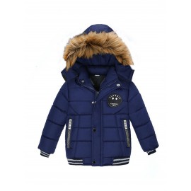 Chic Alphabet Hooded Boys Winter Coat – Lightweight, Durable & Snug for Fall/Winter Comfort