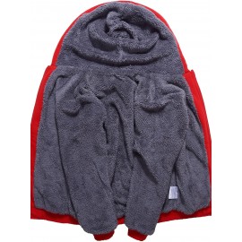 Boys' Cozy Sherpa-Lined Fleece Hoodie - Full Zip-Up Winter Jacket with Pockets