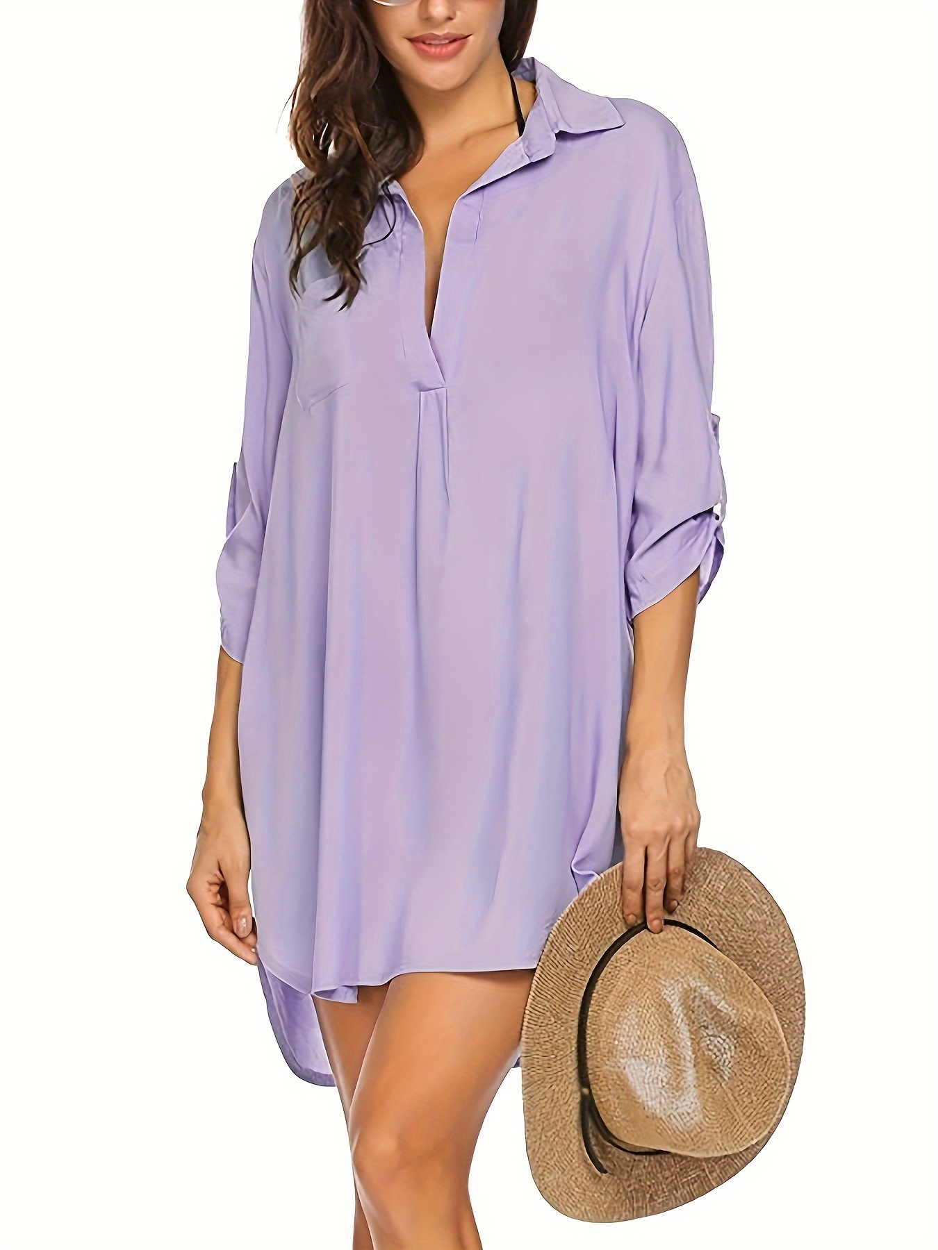 women swimsuit cover ups shirts ladies bathing suit cover ups mini dress bikini beach tunic tops details 4