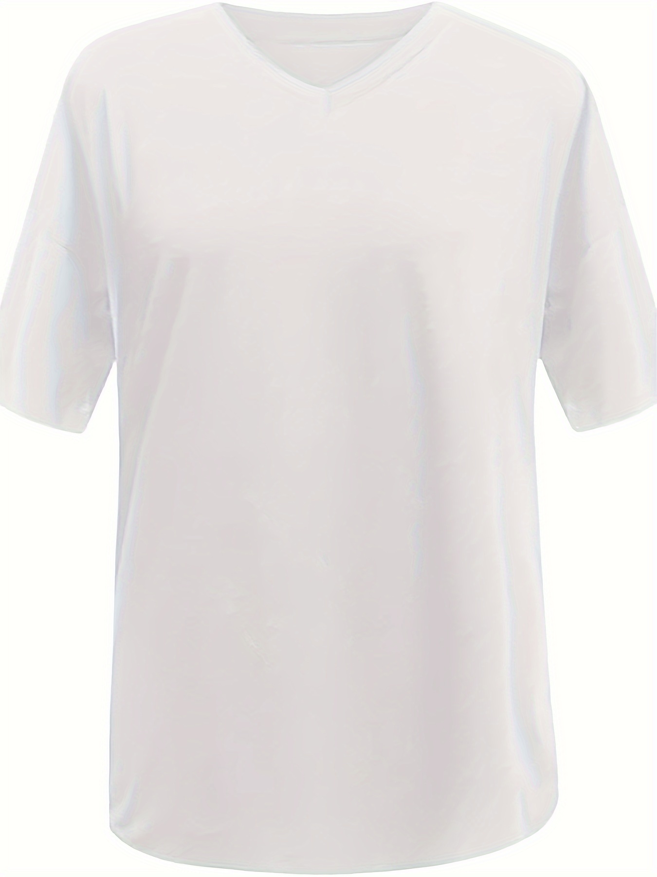 womens v neck short sleeve comfort cotton t shirt details 4