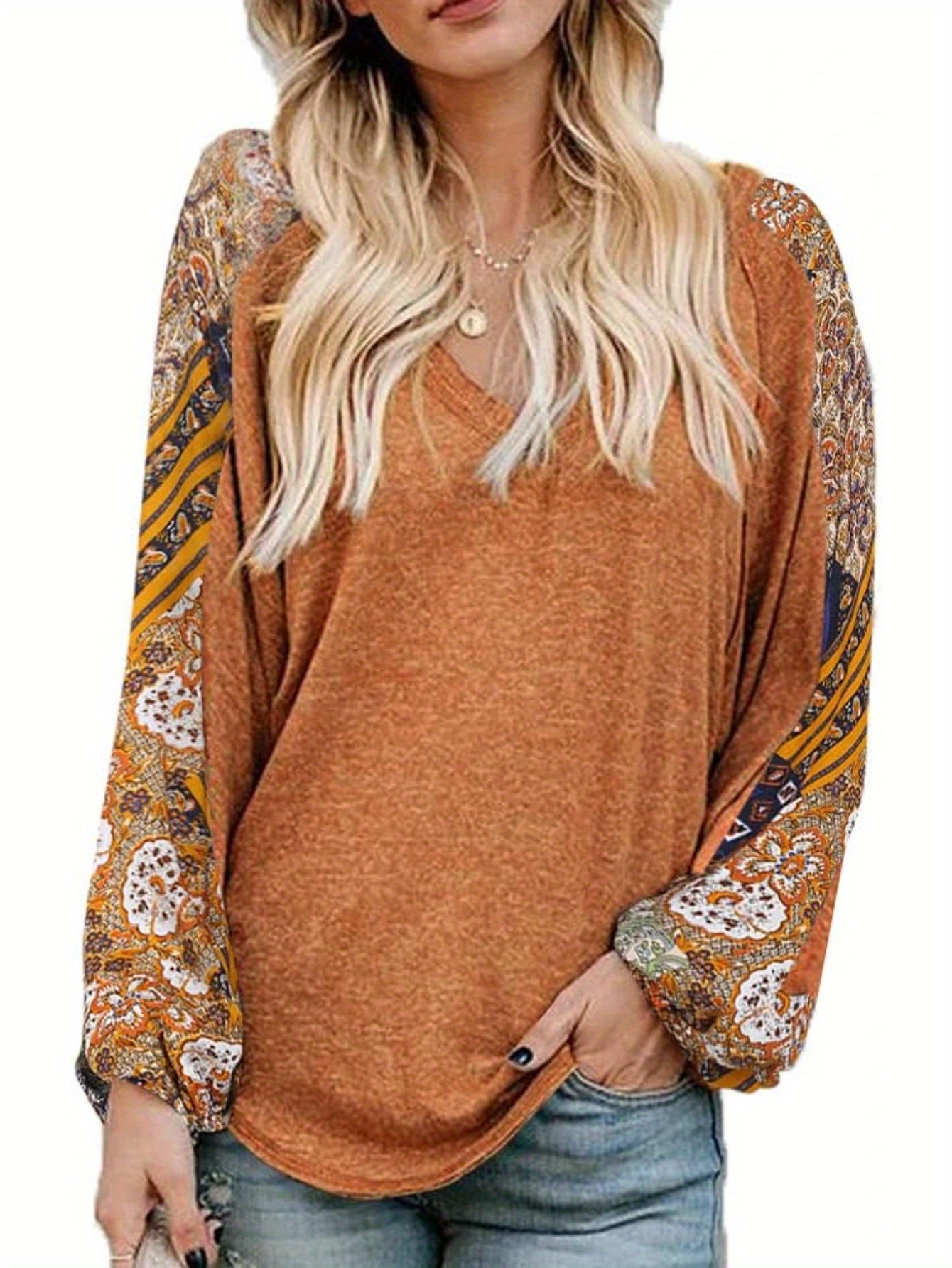 Women Long Sleeve Summer Bohemian Casual Loose Fit Shirt Hippie Western Dressy Blouses Boho Tops details 40