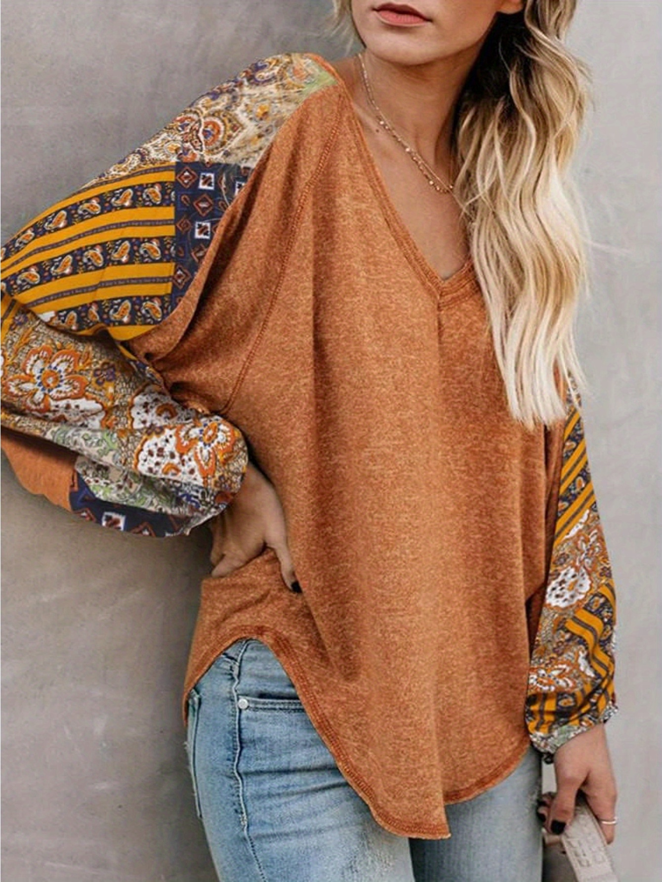 Women Long Sleeve Summer Bohemian Casual Loose Fit Shirt Hippie Western Dressy Blouses Boho Tops details 45