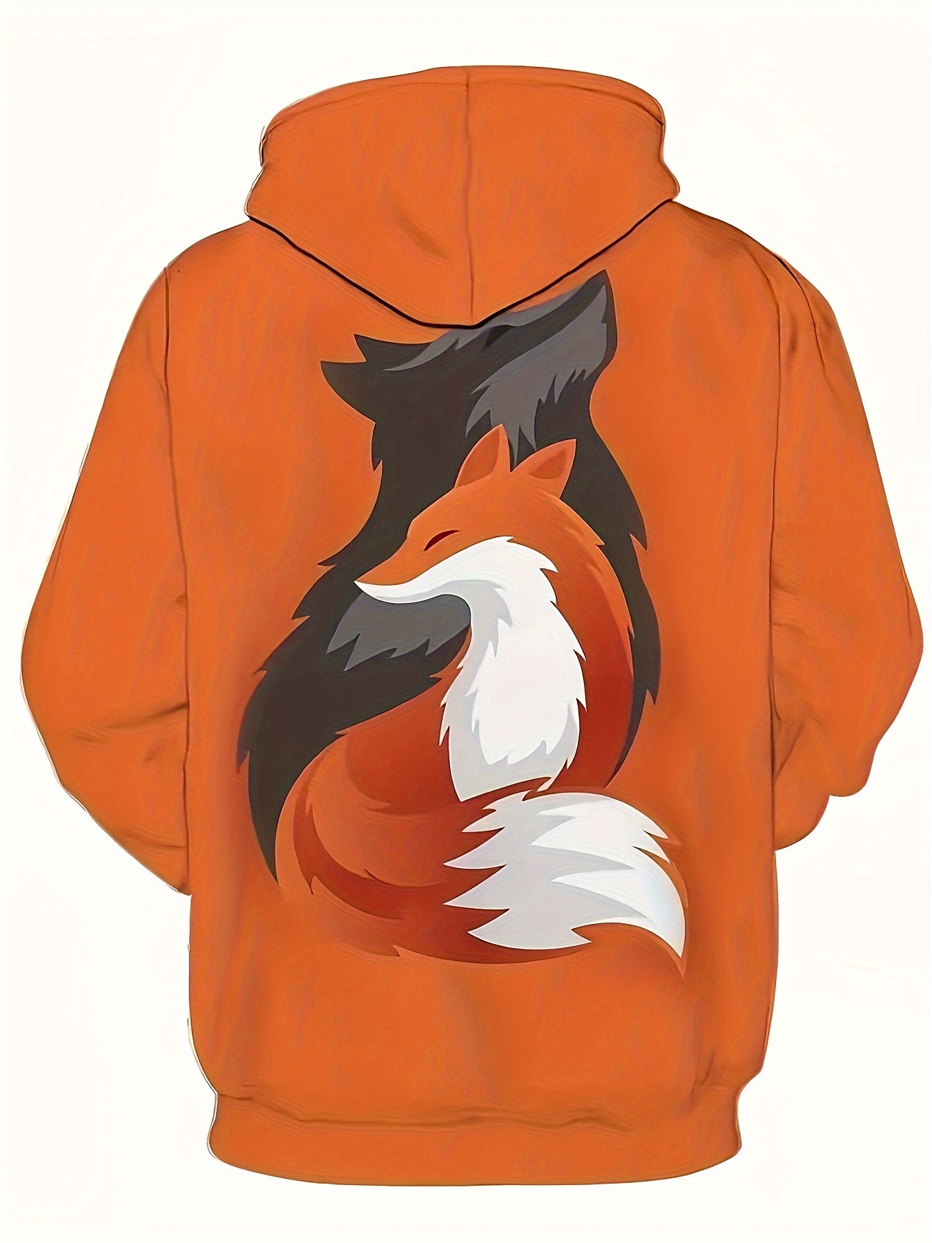 plus size mens anime fox graphic print hoodies casual stylish hooded sweatshirt for fall winter mens clothing details 0