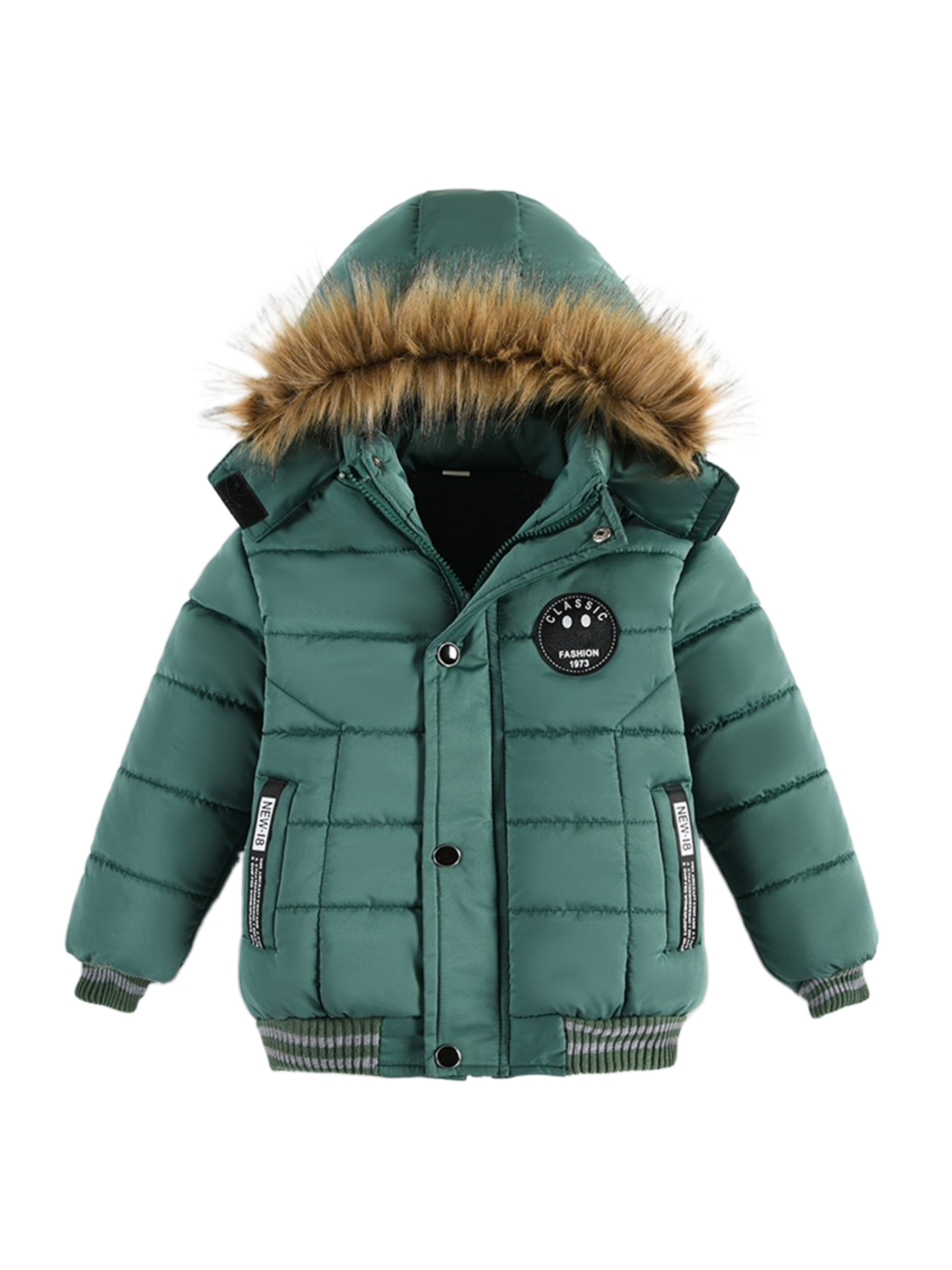 boys winter hooded coat padded light warm jacket cute hooded outerwear details 0