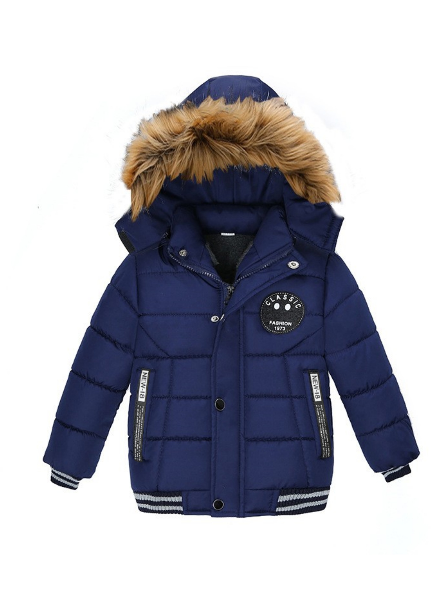 boys winter hooded coat padded light warm jacket cute hooded outerwear details 2