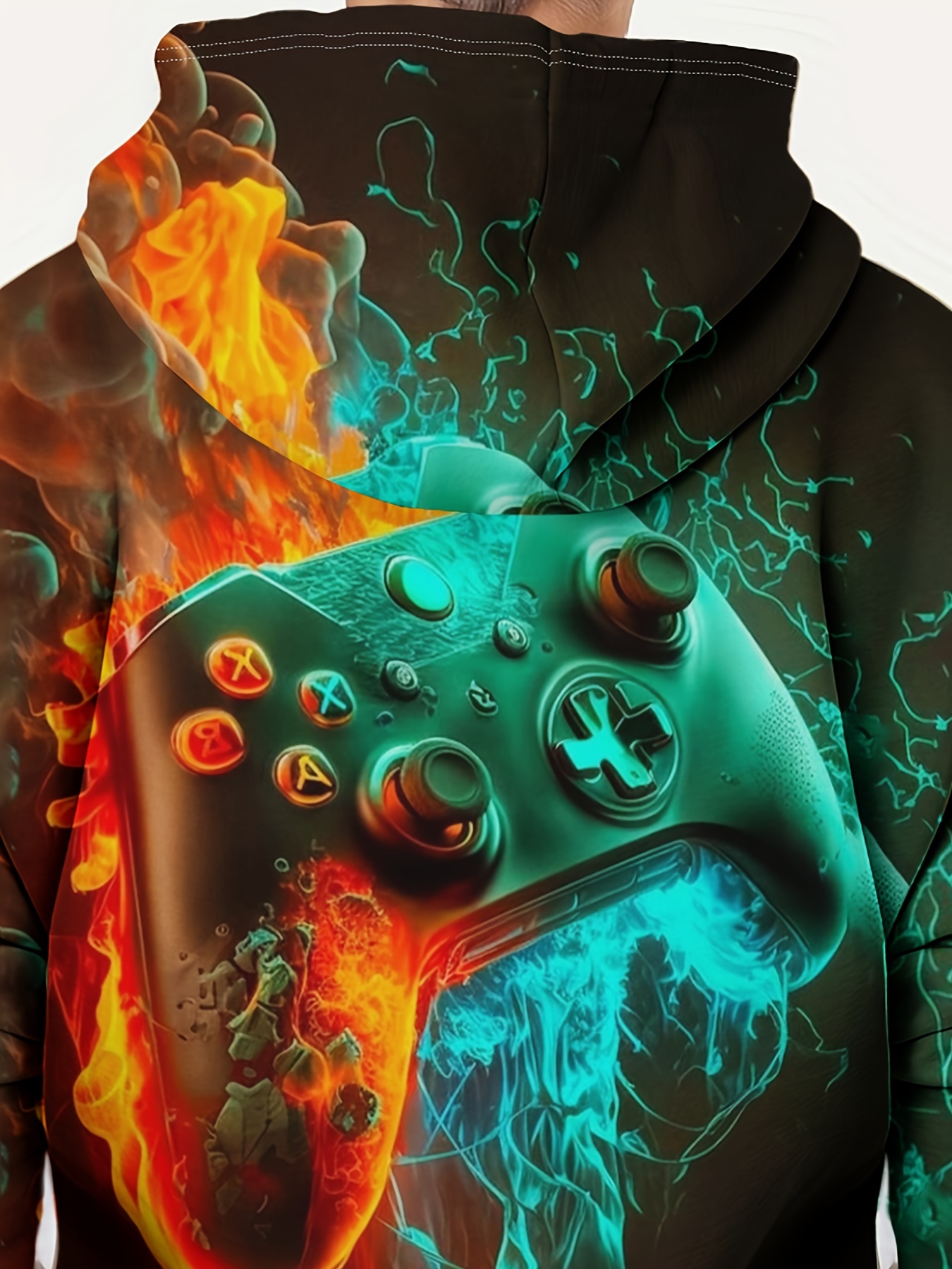 fashion colorful gamepad print cute cozy hoodie for kids boys keep him warm and stylish details 14