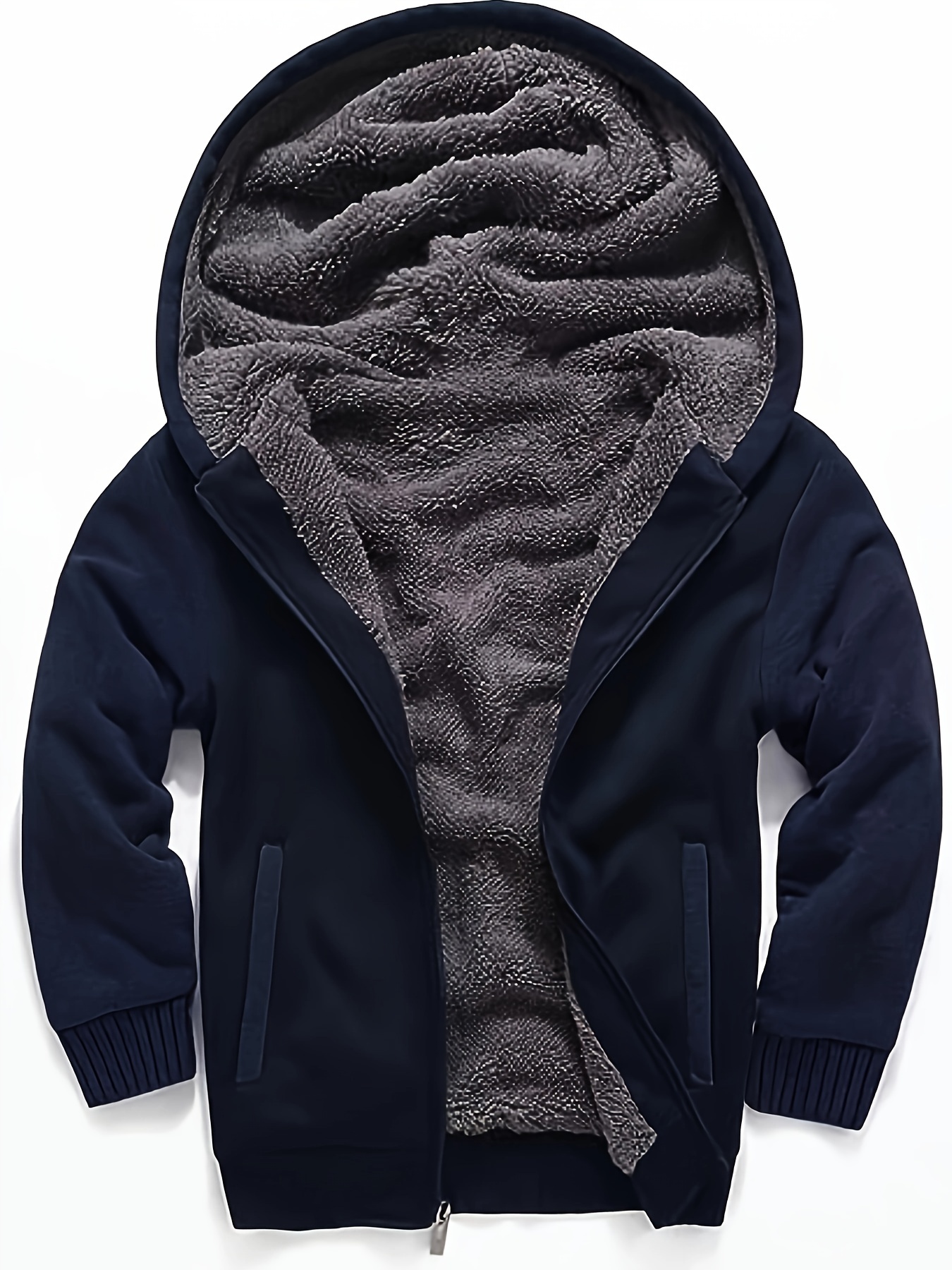 boys hoodie full zip up fleece kids sherpa lined sweatshirt winter soft warm jacket details 0