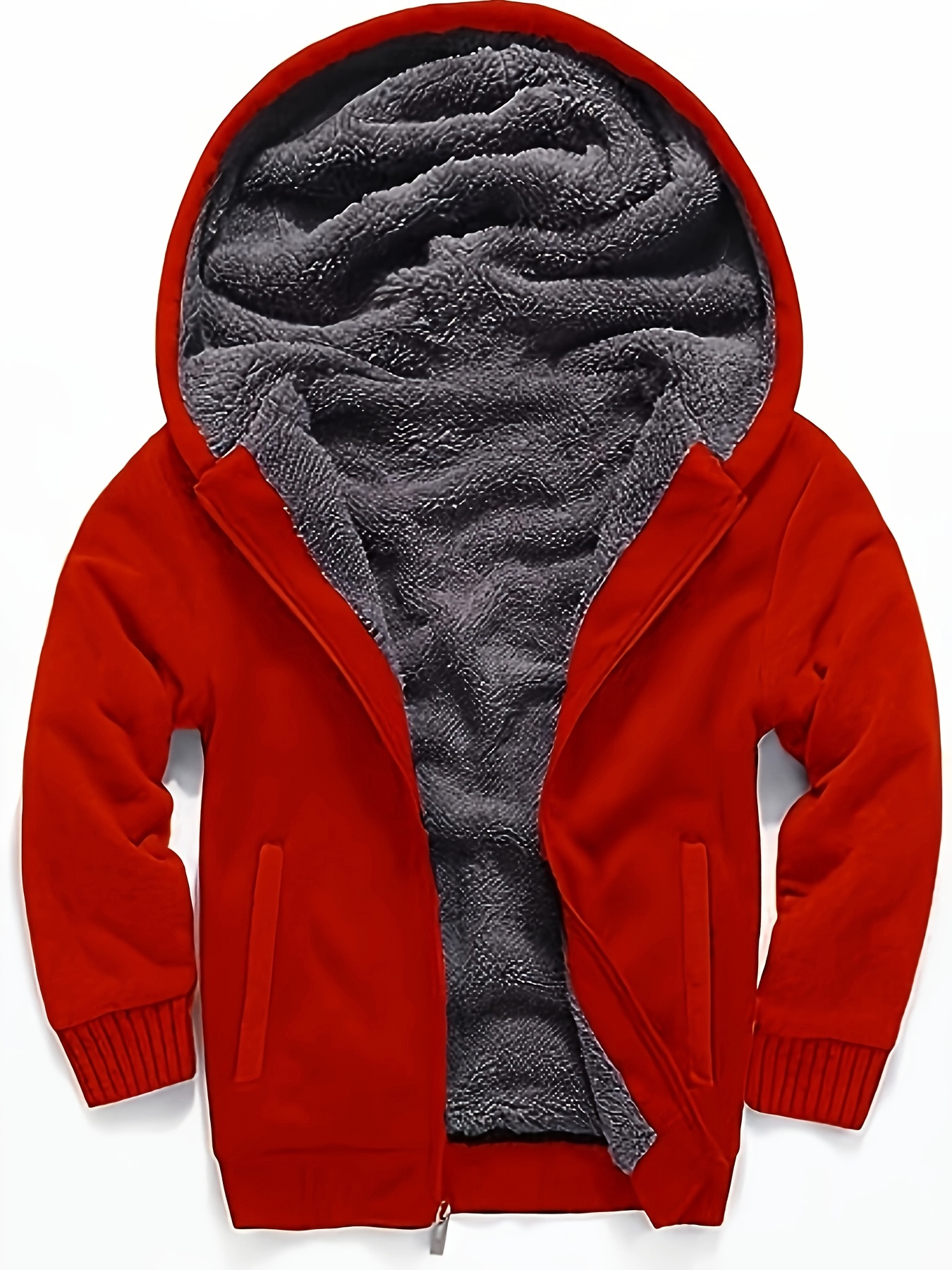 boys hoodie full zip up fleece kids sherpa lined sweatshirt winter soft warm jacket details 7