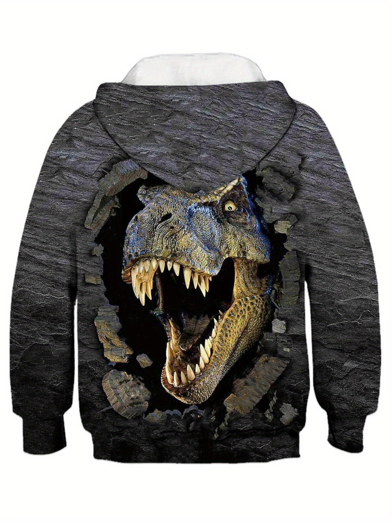 3d dinosaur pattern kids hoodie trendy long sleeve top boys clothes for spring fall winter details 1